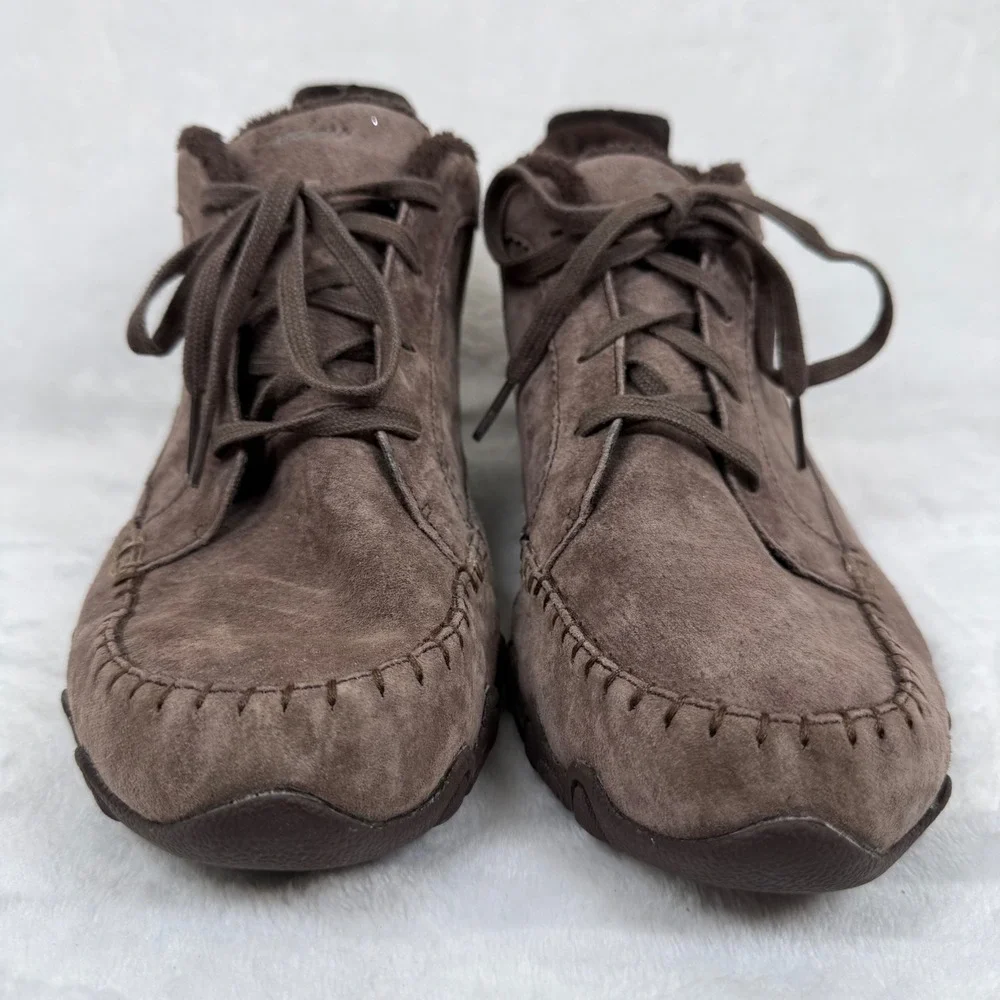 Skechers‎ Relaxed Fit Womens 10 Brown Suede Faux Fur Memory Foam Boots